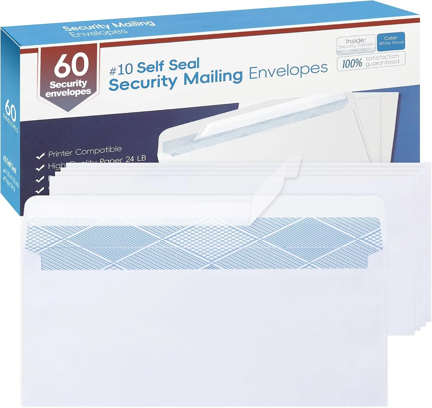60PCS #10 Envelopes Letter Size Self Seal Business Envelopes No Window Security Mailing Envelopes Size 4-1/8 x 9-1/2 Inch - White 24LB Paper
60PCS #10 Envelopes Letter Size Self Seal Business Envelopes No Window Security Mailing Envelopes Size 4-1/8 x 9-1/2 Inch - White 24LB Paper