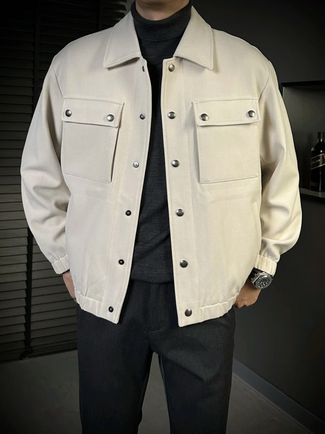 New Men's Spring Autumn High Quali Faionable Jaet Collared Outerwear Luxury Lightweight Sli Haome Cool
New Men's Spring Autumn High Quali Faionable Jaet Collared Outerwear Luxury Lightweight Sli Haome Cool