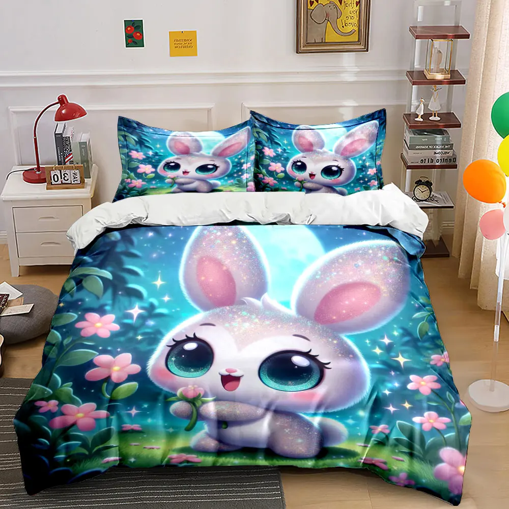 Sparkling Bunny with Floral Night Scene Print Bedding Set 1 Duvet Cover 2 Pillowcases for Adult Children Luxury Gift Full Size
Sparkling Bunny with Floral Night Scene Print Bedding Set 1 Duvet Cover 2 Pillowcases for Adult Children Luxury Gift Full Size