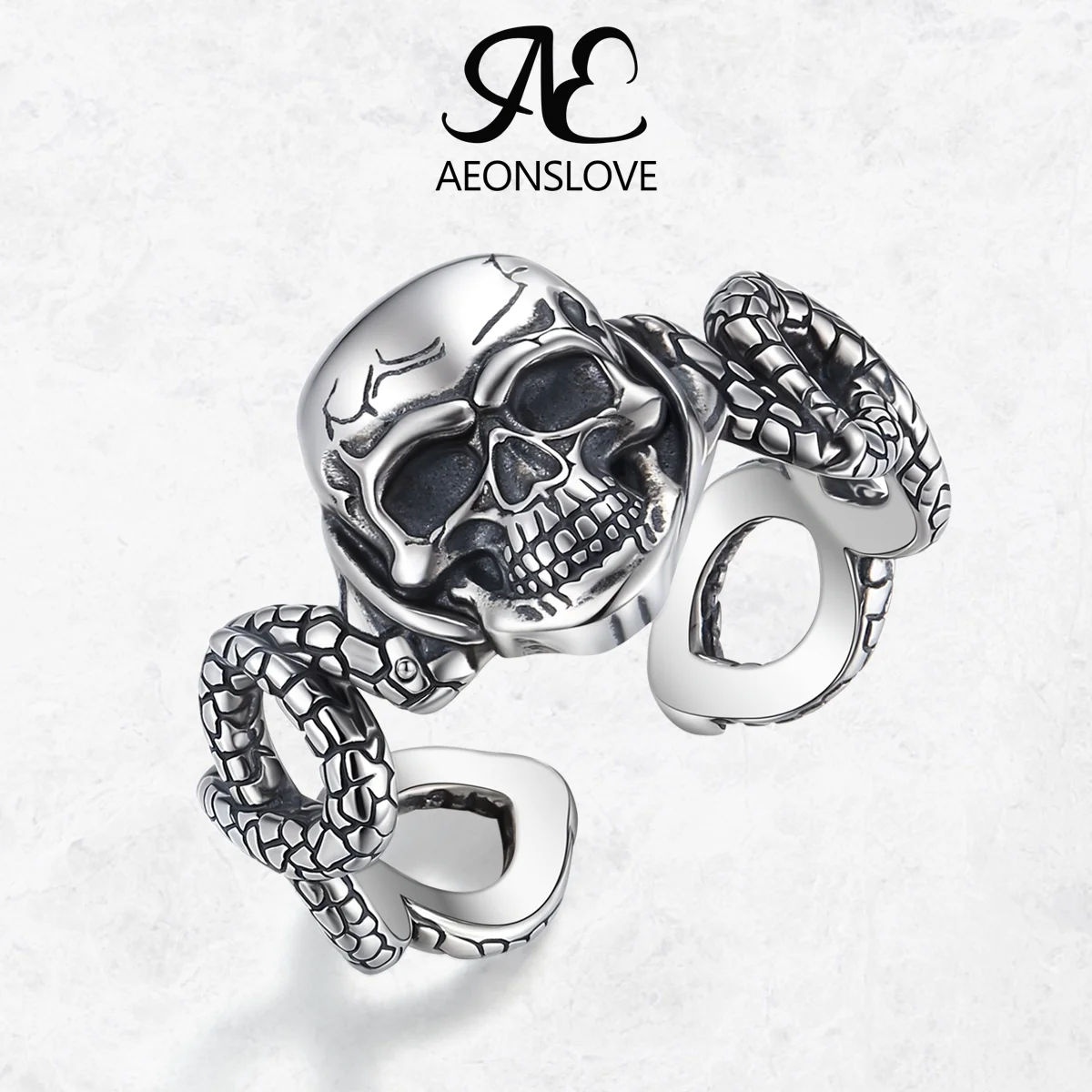 AEONSLOVE 925 Sterling Silver Adjustable Skull Ring Vintage Open Snake Ring Gothic Pagan Jewelry Personalized Gifts for Unisex
AEONSLOVE 925 Sterling Silver Adjustable Skull Ring Vintage Open Snake Ring Gothic Pagan Jewelry Personalized Gifts for Unisex