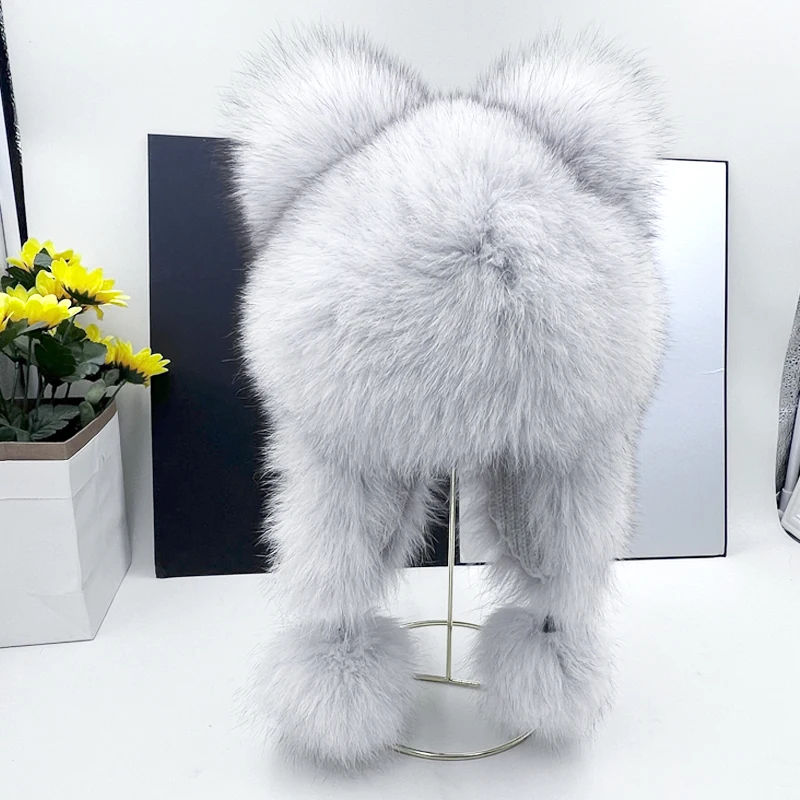 Cute Women's Raccoon Fur Winter Hat with Ear Flaps Russian-Style Warm Ears Protection
Cute Women's Raccoon Fur Winter Hat with Ear Flaps Russian-Style Warm Ears Protection