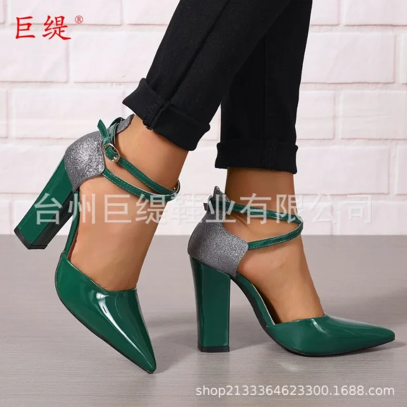 Women Patent Leather Shoes Chunky Platforms Super High Heels Red Pumps For Woman Ankle Buckle Pointed Toe Sandals
Women Patent Leather Shoes Chunky Platforms Super High Heels Red Pumps For Woman Ankle Buckle Pointed Toe Sandals