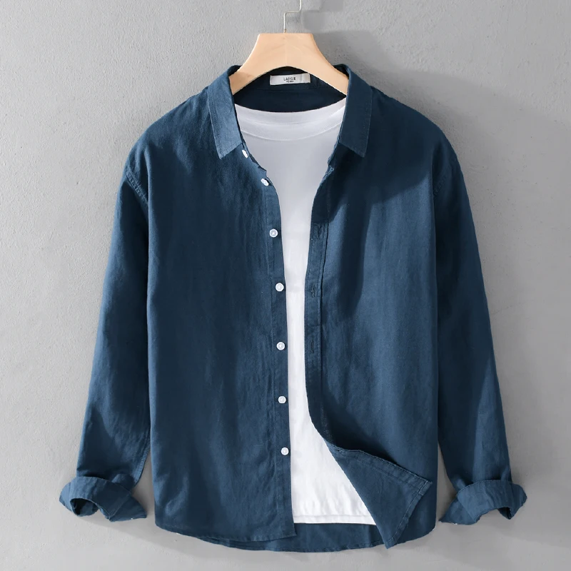 Loose Fit Long Sleeve Cotton Linen Shirt Light Blue Casual Versatile Men's Spring Top Antibacterial Standard Fit Daily Wear
Loose Fit Long Sleeve Cotton Linen Shirt Light Blue Casual Versatile Men's Spring Top Antibacterial Standard Fit Daily Wear