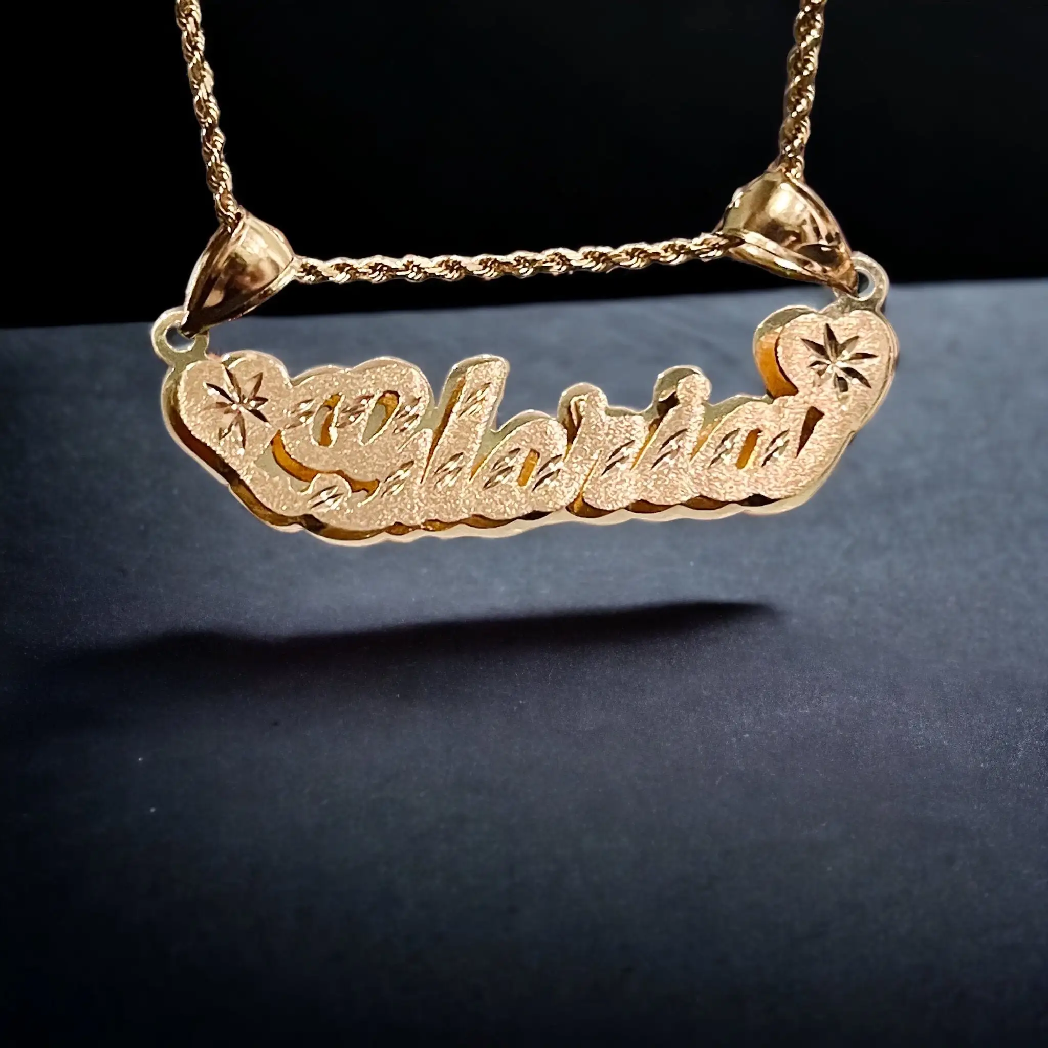 18k Gold Plated Double Name Plate 3D Name Pendant Sand Pressed Necklace with Heart Double Layer Name Jewelry Husband Men Gift
18k Gold Plated Double Name Plate 3D Name Pendant Sand Pressed Necklace with Heart Double Layer Name Jewelry Husband Men Gift