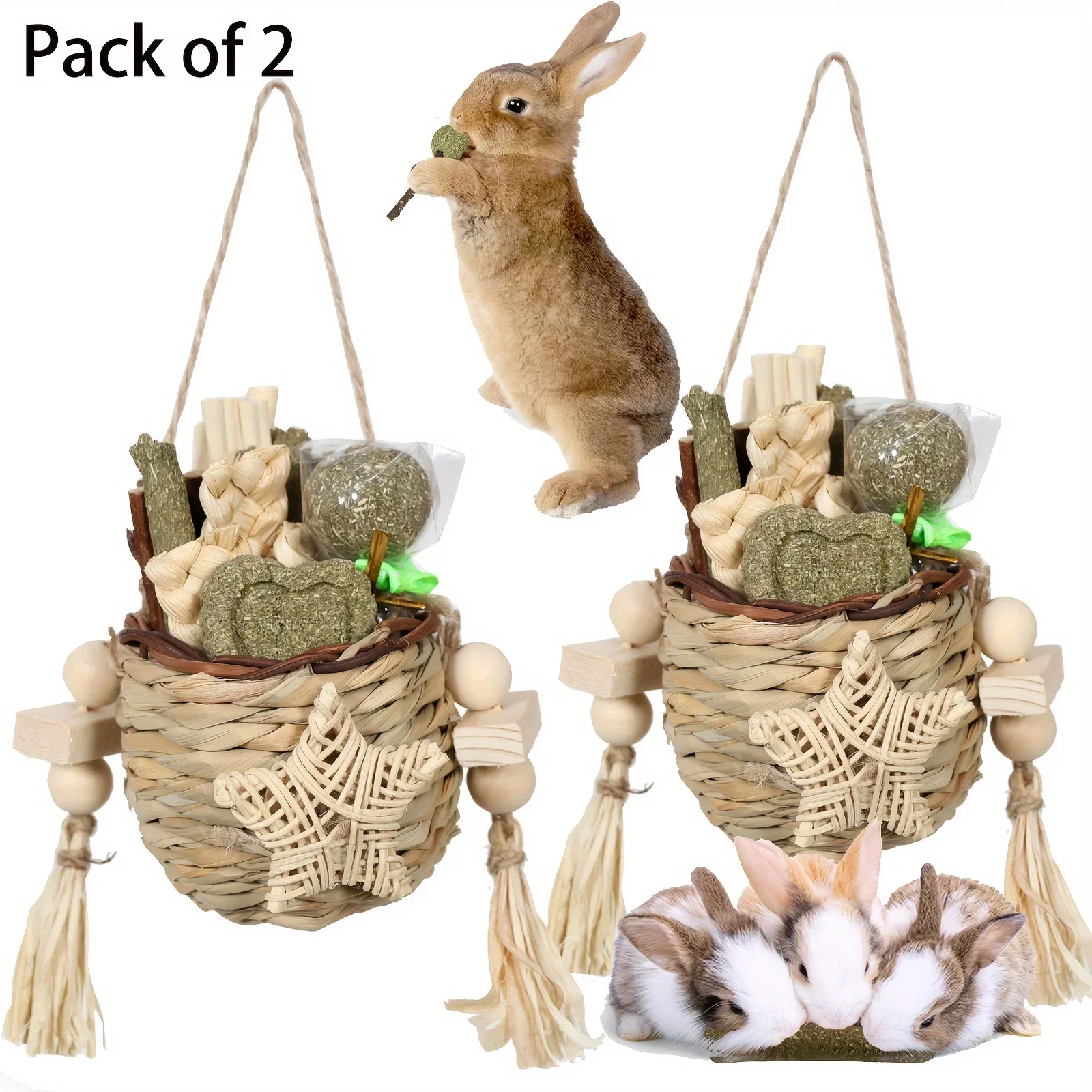 DDHOME Rabbit Chew Toys for Teeth, Natural Sweet Bamboo Timothy Hay Sticks Basket Pack of 2
DDHOME Rabbit Chew Toys for Teeth, Natural Sweet Bamboo Timothy Hay Sticks Basket Pack of 2