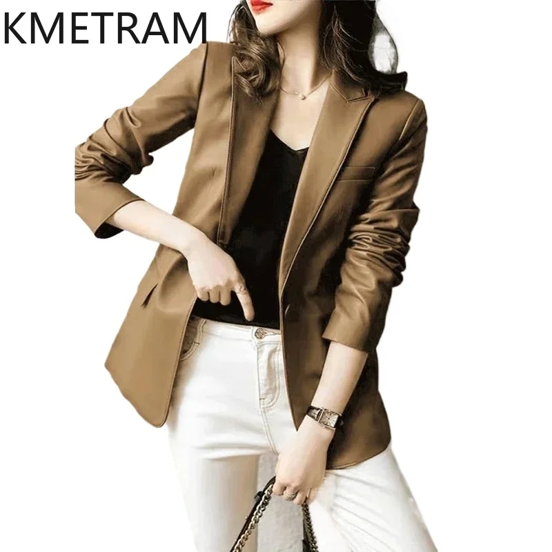 KMETRAM Natural Sheepskin Leather Coat Women Suit Collar Jackets Short Slim Real Leather Jacket Spring Woman Clothes 2026 casaco
KMETRAM Natural Sheepskin Leather Coat Women Suit Collar Jackets Short Slim Real Leather Jacket Spring Woman Clothes 2026 casaco