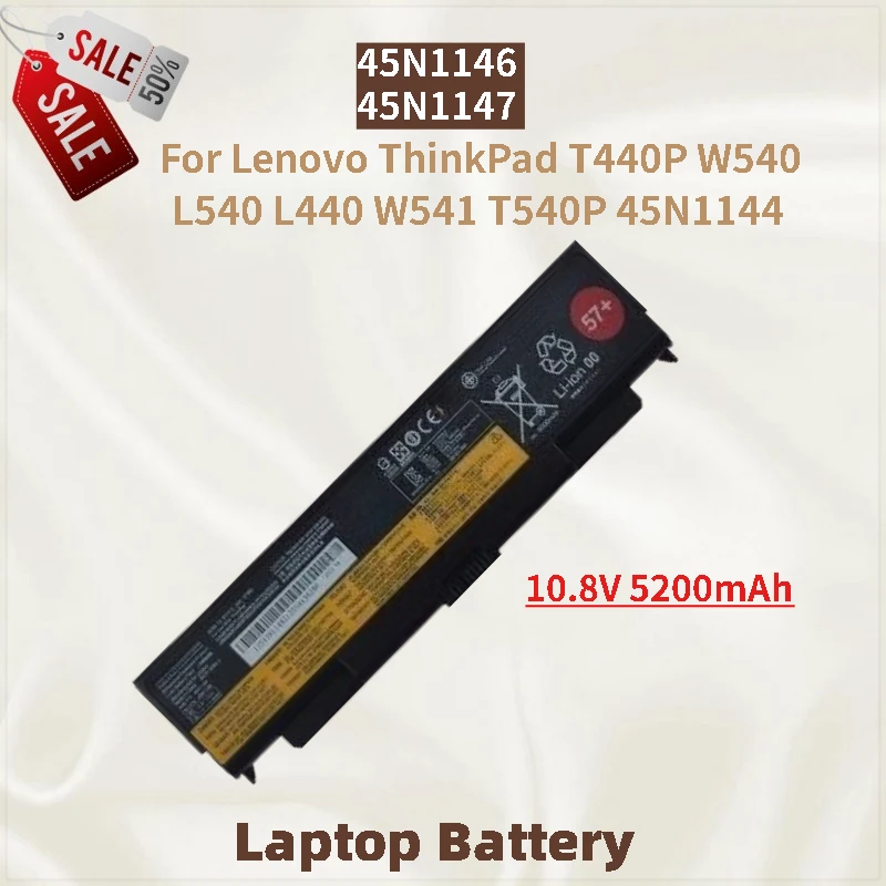 Laptop Battery 45N1146 45N1147 10.8V 5200mAh for Lenovo ThinkPad L440 W541 T440P W540 L540 T540P 45N1144 Brand-New High Quality
Laptop Battery 45N1146 45N1147 10.8V 5200mAh for Lenovo ThinkPad L440 W541 T440P W540 L540 T540P 45N1144 Brand-New High Quality