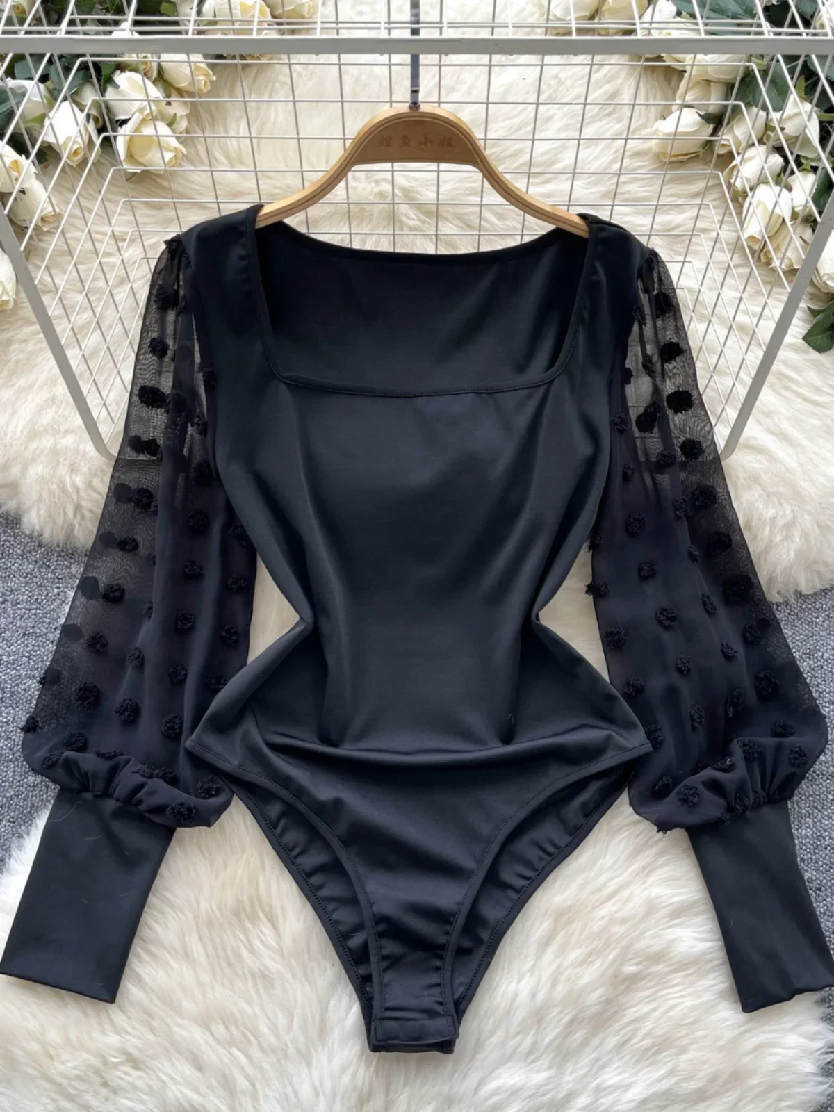 ssTss Flower Embroidery Mesh Long Sleeve Bodysuit Women's American Sexy Square Neck Slim One-Piece Top
ssTss Flower Embroidery Mesh Long Sleeve Bodysuit Women's American Sexy Square Neck Slim One-Piece Top