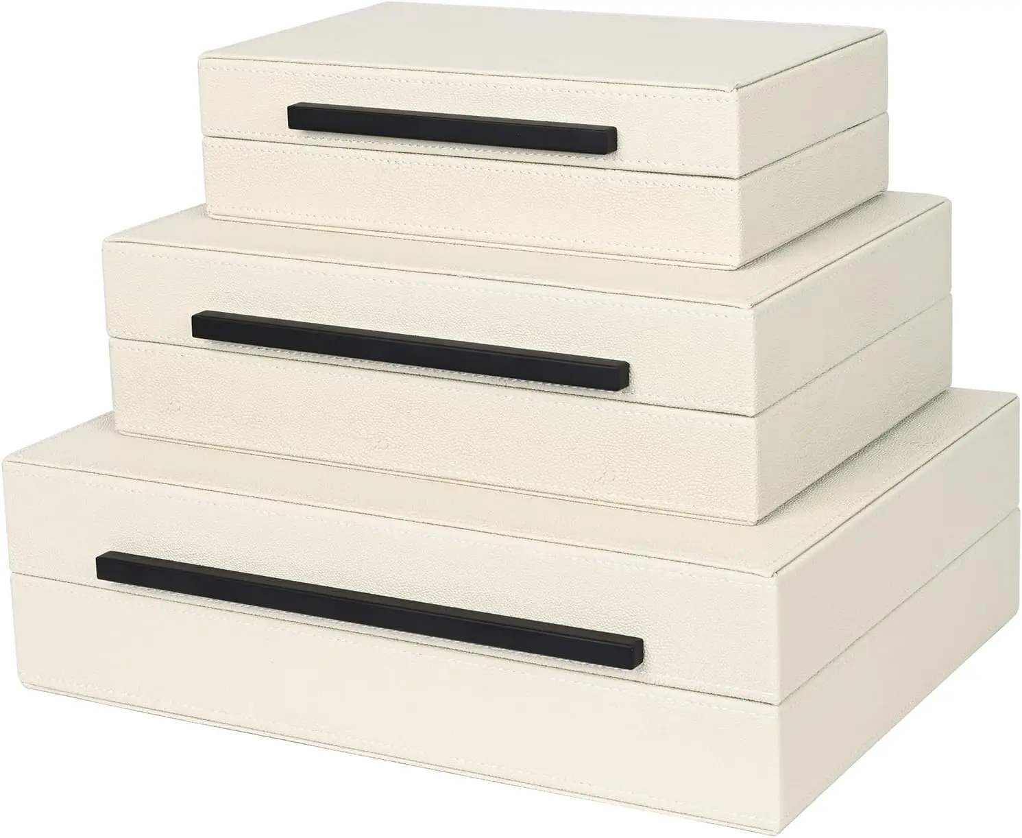 3-Piece Beige Shagreen Decorative Box Set with Lids - Faux Leather Nesting Storage for Jewelry, Bedroom & Office
3-Piece Beige Shagreen Decorative Box Set with Lids - Faux Leather Nesting Storage for Jewelry, Bedroom & Office