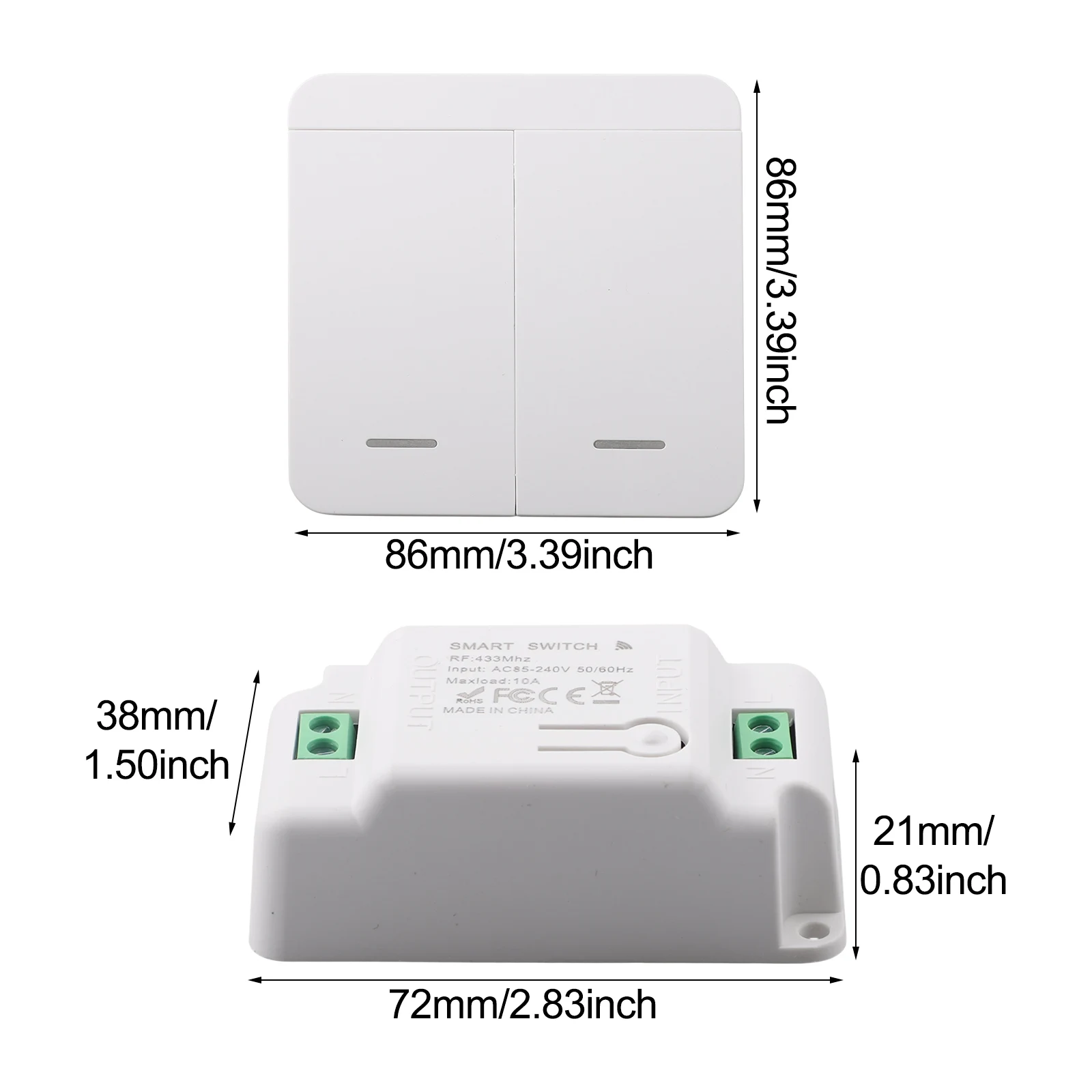 2-Gang Switch Light Switch Kit Compact Receiver Design Indoor Outdoor Use Long Distance Control For Fluorescent Lights
2-Gang Switch Light Switch Kit Compact Receiver Design Indoor Outdoor Use Long Distance Control For Fluorescent Lights