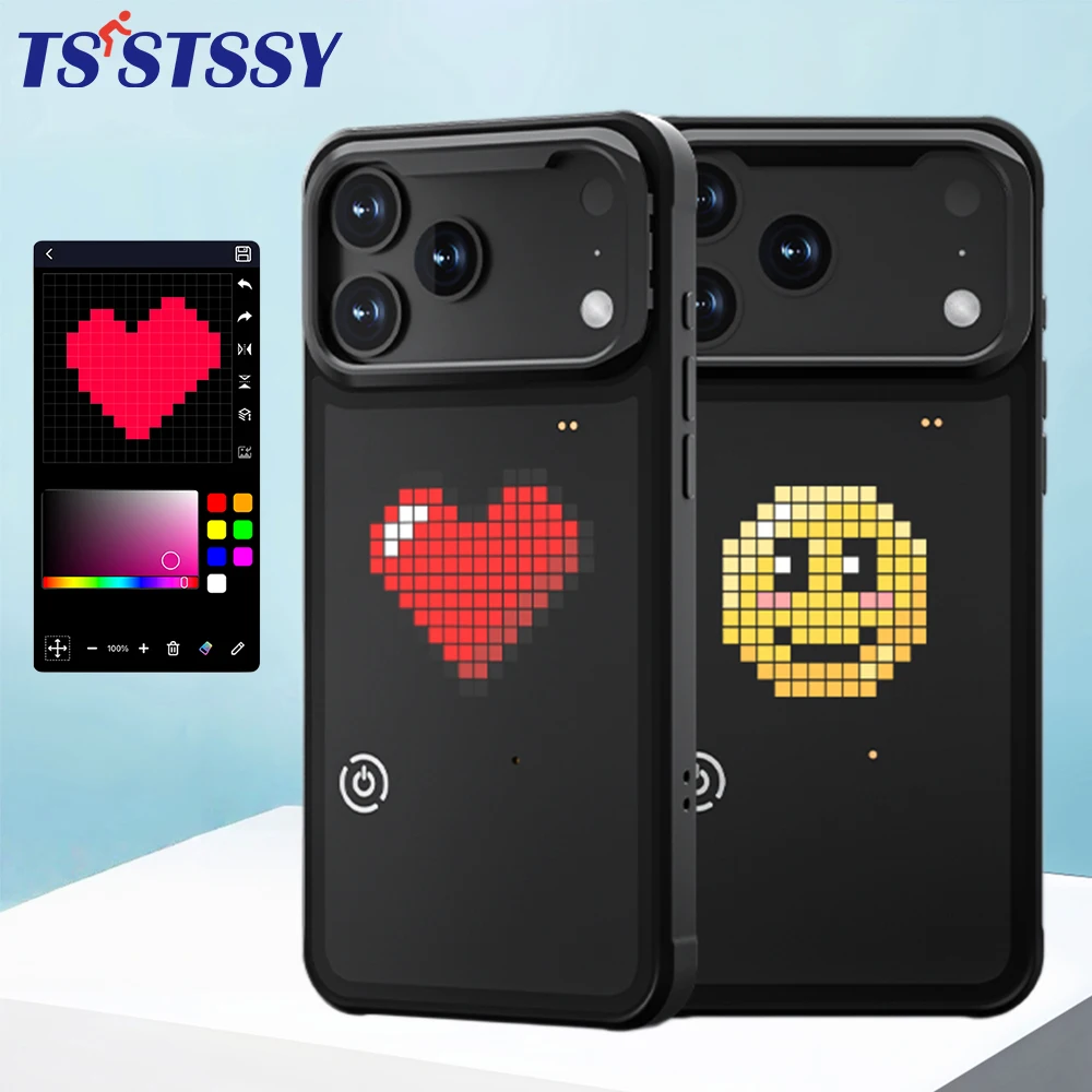 DIY LED Pixel Art Phone Case for iPhone 17 Series,Custom Animated Emoji & Text & Foldable Kickstand,Shockproof Protective Cover
DIY LED Pixel Art Phone Case for iPhone 17 Series,Custom Animated Emoji & Text & Foldable Kickstand,Shockproof Protective Cover