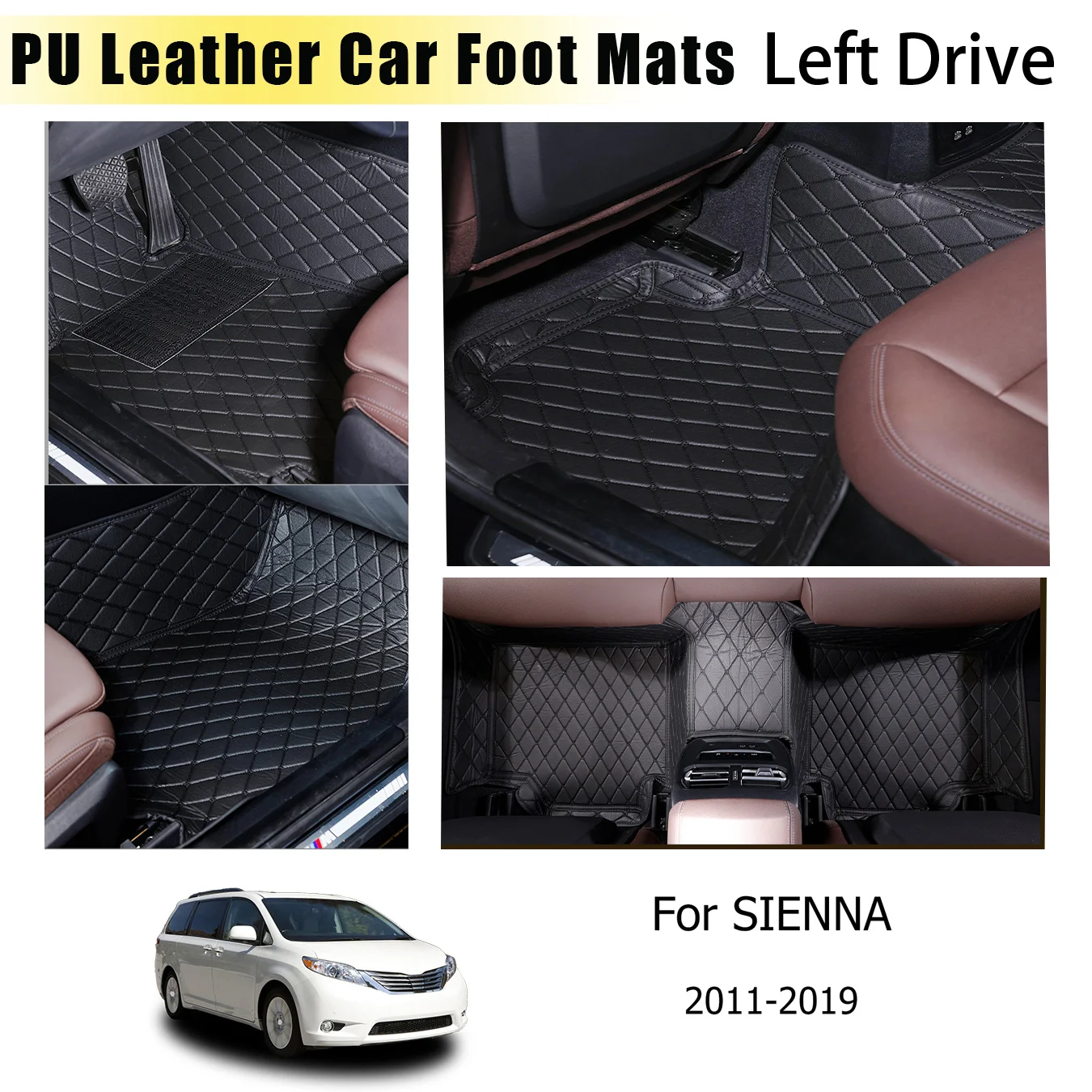 Car Floor Mats For SIENNA(7seats) For 2011-2019 Waterproof PU Leather Front Rear Pad Floor Mat Protector Car Set Interior Carpet
Car Floor Mats For SIENNA(7seats) For 2011-2019 Waterproof PU Leather Front Rear Pad Floor Mat Protector Car Set Interior Carpet