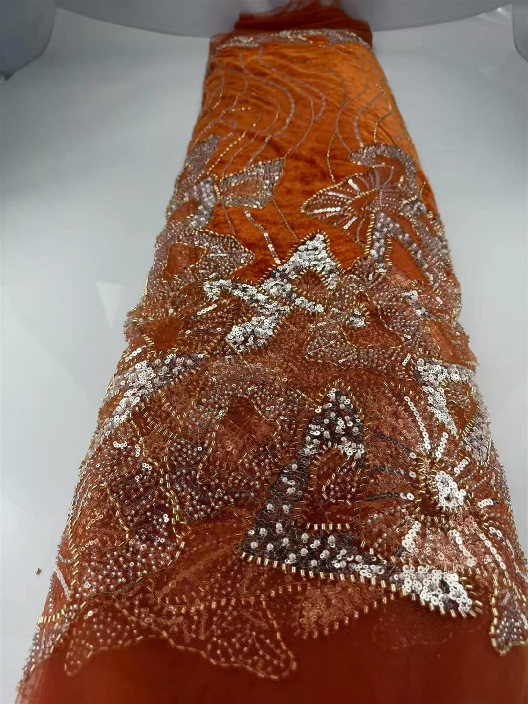 Luxurious African Beaded Net Mesh Lace Fabric French Tulle with 2026 Sequins for Nigerian Wedding Party Dresses
Luxurious African Beaded Net Mesh Lace Fabric French Tulle with 2026 Sequins for Nigerian Wedding Party Dresses