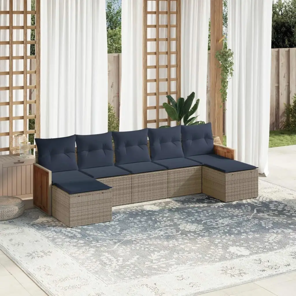 7 Piece Outdoor Rattan Sofa Set with Cushions Gray Patio Furniture Sectional Garden Lounge Set
7 Piece Outdoor Rattan Sofa Set with Cushions Gray Patio Furniture Sectional Garden Lounge Set