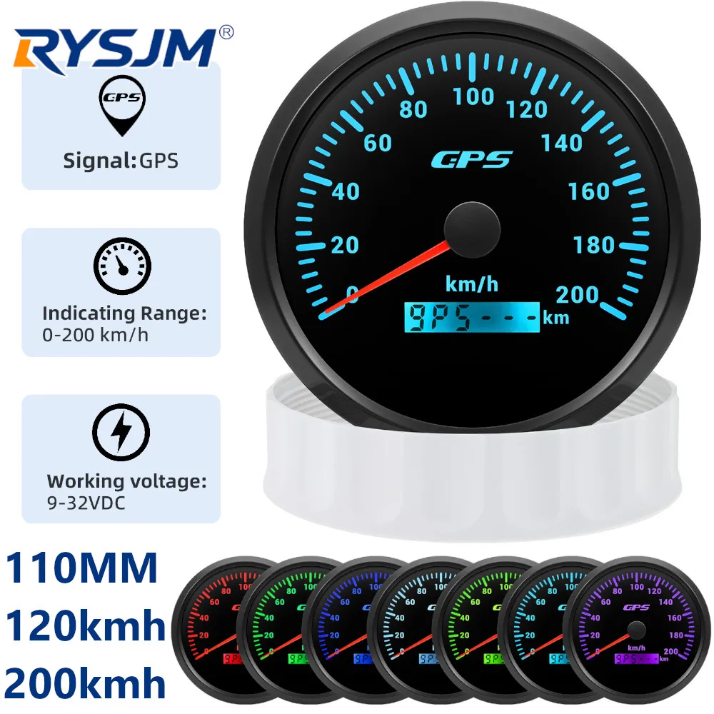 110MM Universal GPS Speedometer Gauge with Antenna 120KMH/200KMH Speed Odometer Meter 7 Color LED for Auto Car Truck Motorcycle
110MM Universal GPS Speedometer Gauge with Antenna 120KMH/200KMH Speed Odometer Meter 7 Color LED for Auto Car Truck Motorcycle