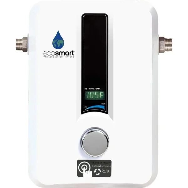 Электрический водонагреватель без резервуара EcoSmart ECO 11, 13 кВт при 240 вольт с запатентованной технологией самомодулирования
Электрический водонагреватель без резервуара EcoSmart ECO 11, 13 кВт при 240 вольт с запатентованной технологией самомодулирования