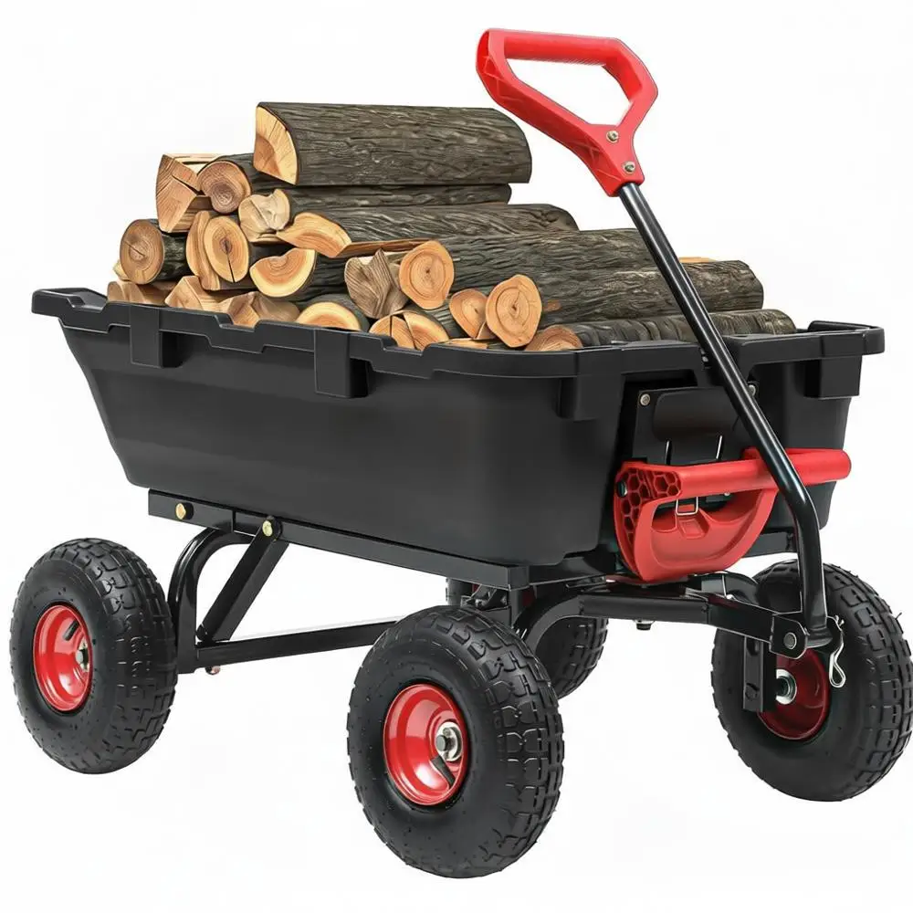 Heavy Duty Yard Dump Wagon, 10 Pneumatic Tires, Utility Wheelbarrow Cart, Quick-Release Dumping
Heavy Duty Yard Dump Wagon, 10 Pneumatic Tires, Utility Wheelbarrow Cart, Quick-Release Dumping