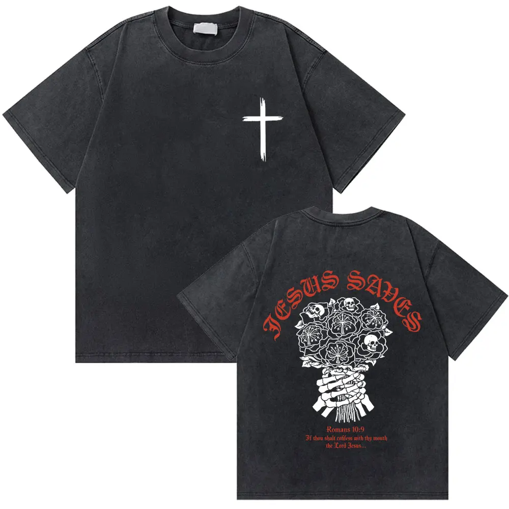 Washed Vintage Christian Jesus Saves Bible Verse T-shirt Skeleton Graphic T-shirts Men Women Hip Hop Gothic Oversized T Shirts
Washed Vintage Christian Jesus Saves Bible Verse T-shirt Skeleton Graphic T-shirts Men Women Hip Hop Gothic Oversized T Shirts