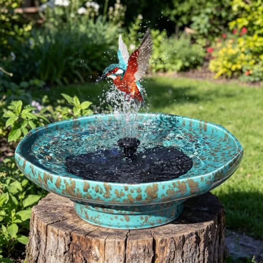 Solar Fountain Ceramic Bird Bath, Bird Bath for Outside, Outdoor Fountain BirdBaths, Garden and Home Décor.
Solar Fountain Ceramic Bird Bath, Bird Bath for Outside, Outdoor Fountain BirdBaths, Garden and Home Décor.