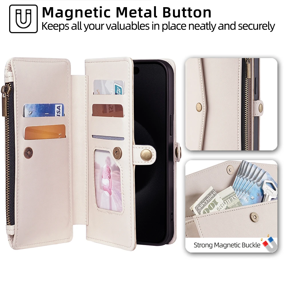 Zippered side-clasp multi-functional with wrist strap shoulder strap Phone Case for Samsung Galaxy S26 S25 S24 Ultra S26 Cases
Zippered side-clasp multi-functional with wrist strap shoulder strap Phone Case for Samsung Galaxy S26 S25 S24 Ultra S26 Cases