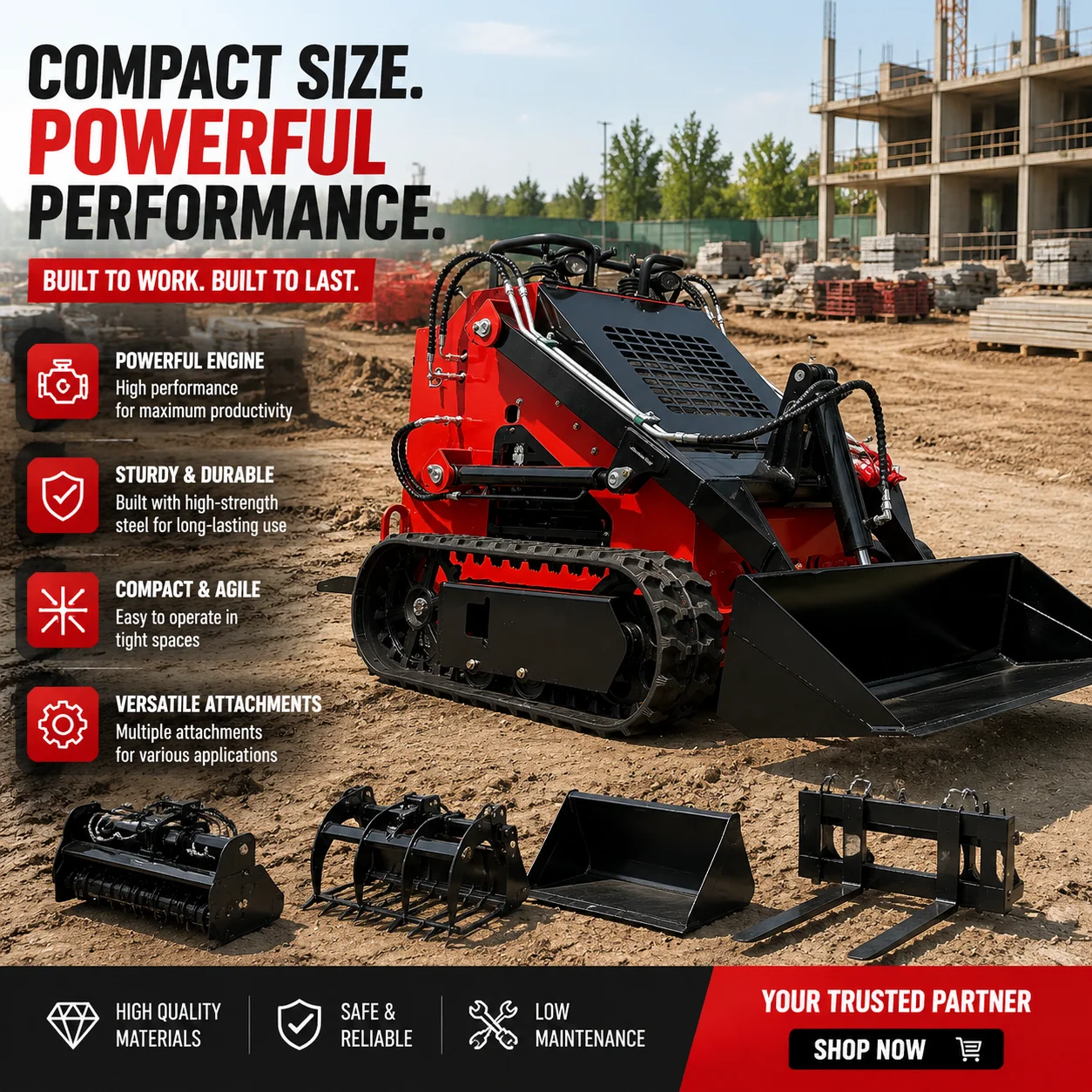 Custom CE Euro 5 Mini Skid Steer Loader Ready to Ship from USA Warehouse for Farm Maintenance Tasks
Custom CE Euro 5 Mini Skid Steer Loader Ready to Ship from USA Warehouse for Farm Maintenance Tasks