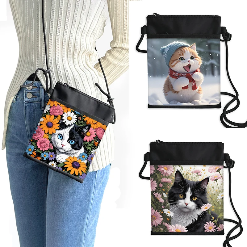Kawaii Snow Cats Print Messenger Bags Cartoon Flowers Cat Portable Handbags Women Crossbody Bag Phone Crad Keys Storage Bag Gift
Kawaii Snow Cats Print Messenger Bags Cartoon Flowers Cat Portable Handbags Women Crossbody Bag Phone Crad Keys Storage Bag Gift