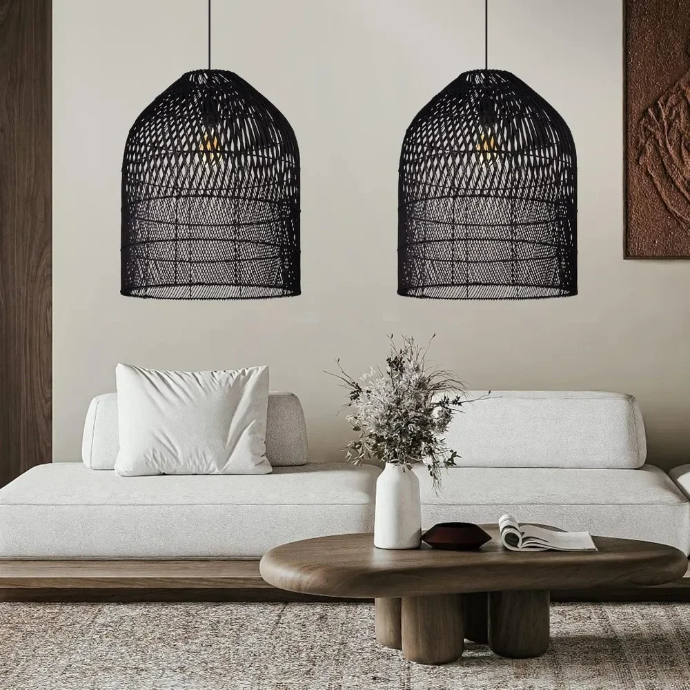 Rattan Pendant Lights Woven Lampshade Wicker Boho Chandelier for Kitchen Island Dining Room Entryway Foyer 35/45CM Beige, Black
Rattan Pendant Lights Woven Lampshade Wicker Boho Chandelier for Kitchen Island Dining Room Entryway Foyer 35/45CM Beige, Black