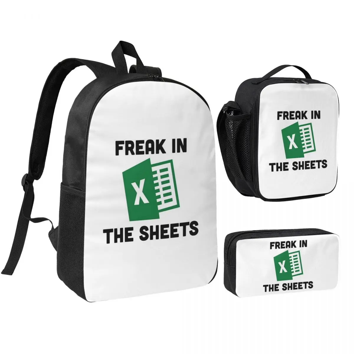 Freak In The Sheets Funny Spreadsheet Excel Backpack BookBag School Bag Laptop Shoulder Bags 3ps Insulated Lunch Bag Pencil Case
Freak In The Sheets Funny Spreadsheet Excel Backpack BookBag School Bag Laptop Shoulder Bags 3ps Insulated Lunch Bag Pencil Case