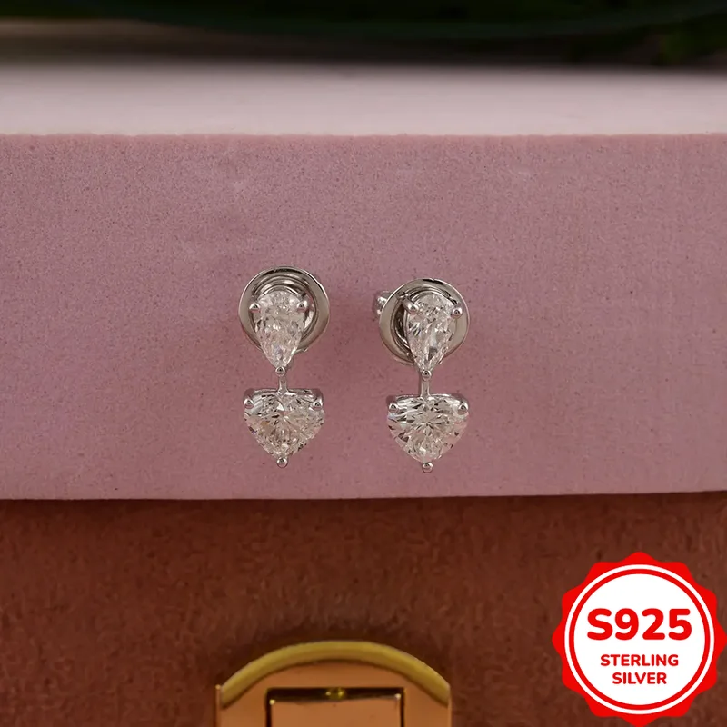 Exquisite and Elegant Genuine S925 Silver Water Drop Heart Shaped Zircon Pendant Tassel Women's Earrings
Exquisite and Elegant Genuine S925 Silver Water Drop Heart Shaped Zircon Pendant Tassel Women's Earrings