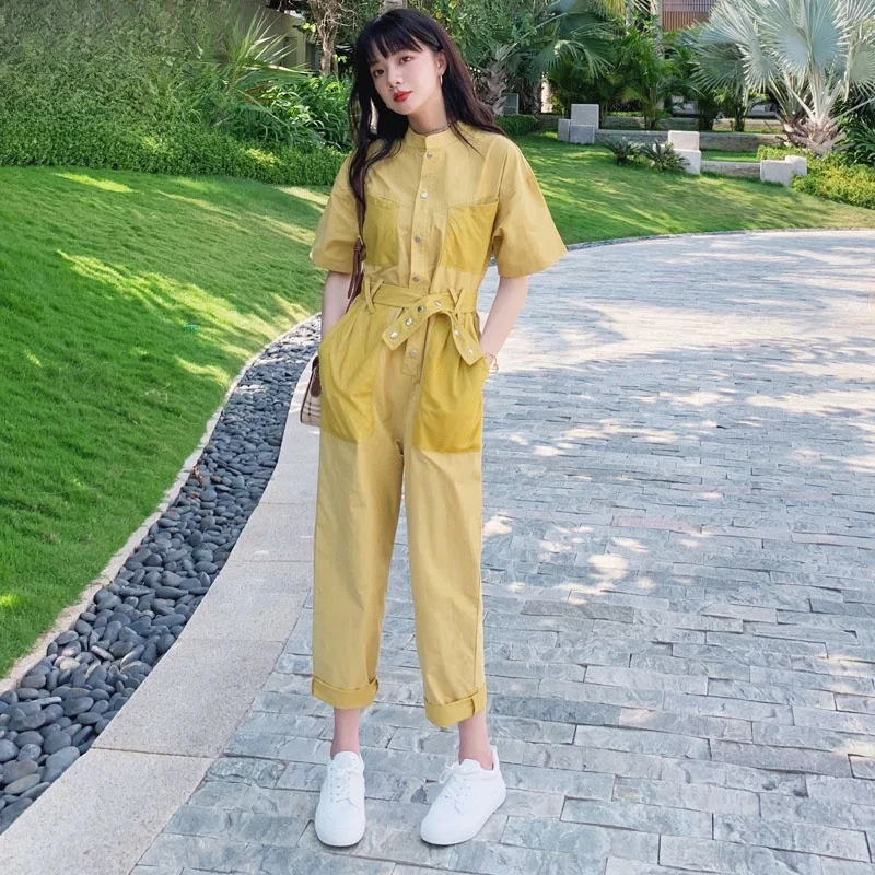 Faionable Korean Sle Workwear Jumpsuit High Waist Slim Straight Casual Pants for Women Students Comfortable Polyester Fiber
Faionable Korean Sle Workwear Jumpsuit High Waist Slim Straight Casual Pants for Women Students Comfortable Polyester Fiber