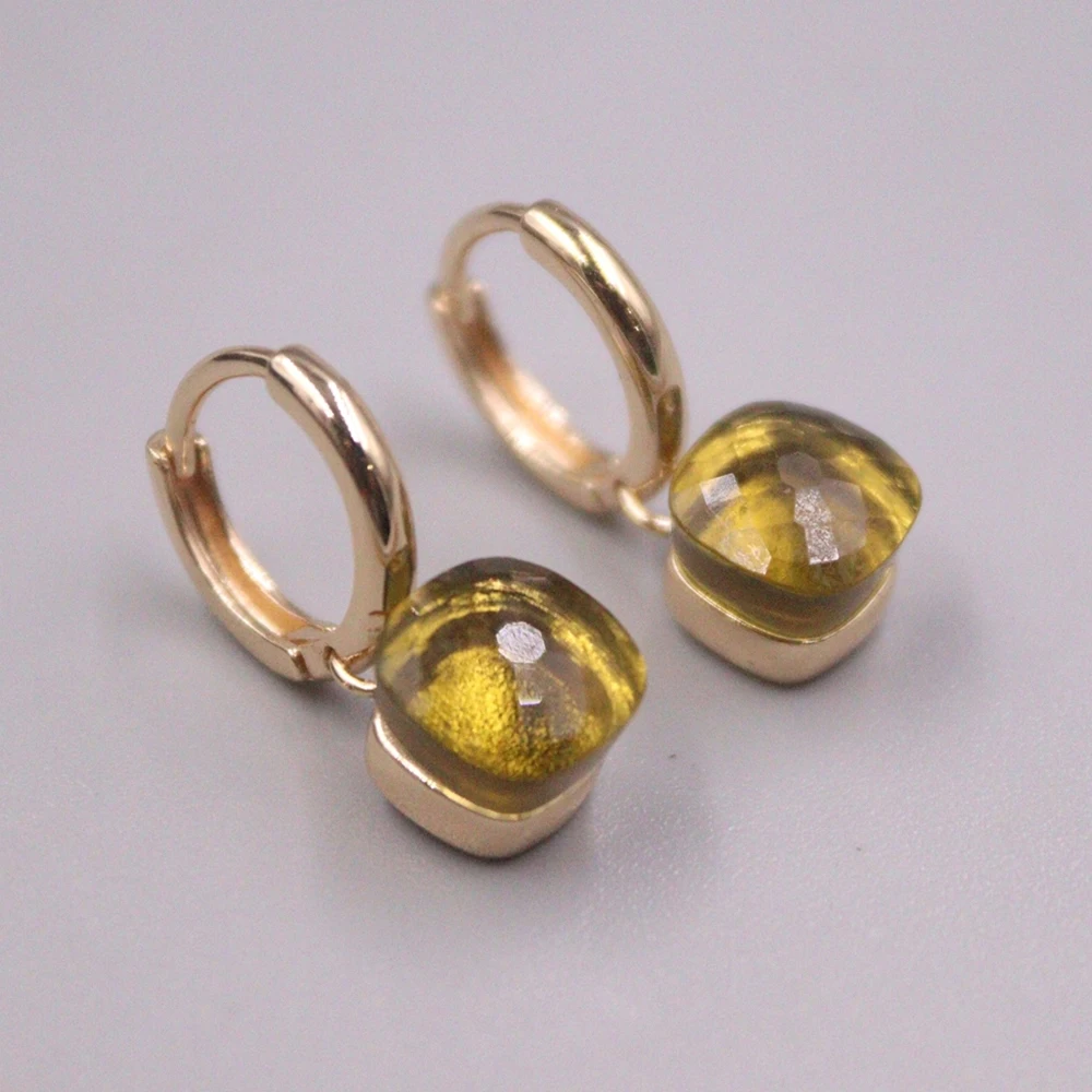 Real Solid 925 Sterling Silver Hoop Lucky Gift Tawny Crystal Square Dangle Earrings
Real Solid 925 Sterling Silver Hoop Lucky Gift Tawny Crystal Square Dangle Earrings