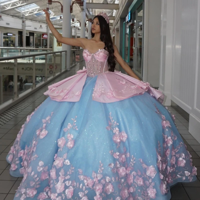 Sky Blue Quinceanera Dresses Off Shoulder Ball Gown Sweet 16 Dress Applique Flower Beads Tull Corset Birthday Party Vestidos 15
Sky Blue Quinceanera Dresses Off Shoulder Ball Gown Sweet 16 Dress Applique Flower Beads Tull Corset Birthday Party Vestidos 15