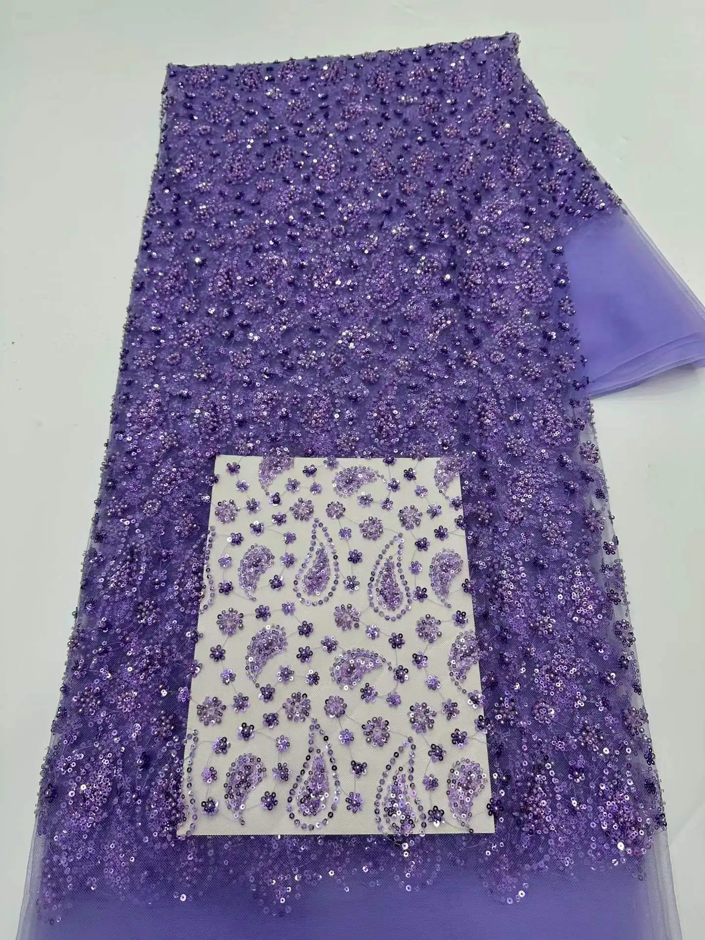 African Beaded Lace Fabric 2026 High-Quality Lace French Nigerian Sequined Lace Fabric For Women's Wedding Party Dress Sewing
African Beaded Lace Fabric 2026 High-Quality Lace French Nigerian Sequined Lace Fabric For Women's Wedding Party Dress Sewing