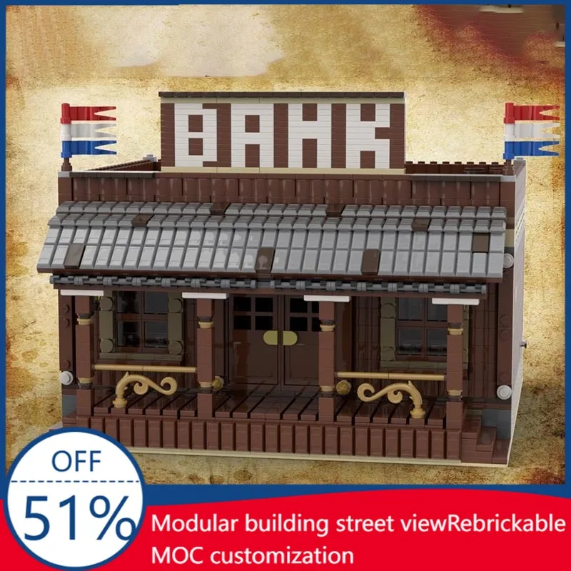 2153PCS MOC Wild West Bank Western Frontier Modular Building Model Custom Building Blocks Educational Assembly Toy Festival Gift
2153PCS MOC Wild West Bank Western Frontier Modular Building Model Custom Building Blocks Educational Assembly Toy Festival Gift