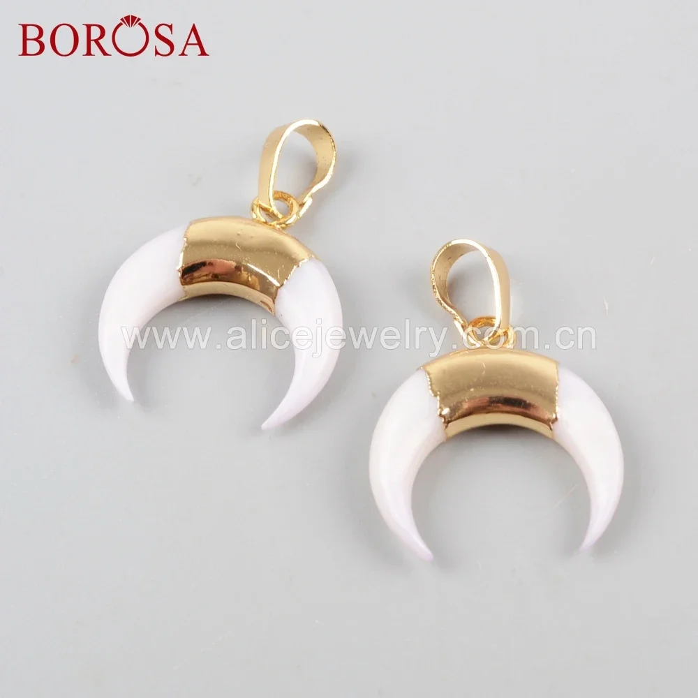 BOROSA 5pcs Hot Golden Color Natural Horn Pendant Beads White Pearl Shell Crescent Jewelry for Women Necklace Accessories
BOROSA 5pcs Hot Golden Color Natural Horn Pendant Beads White Pearl Shell Crescent Jewelry for Women Necklace Accessories