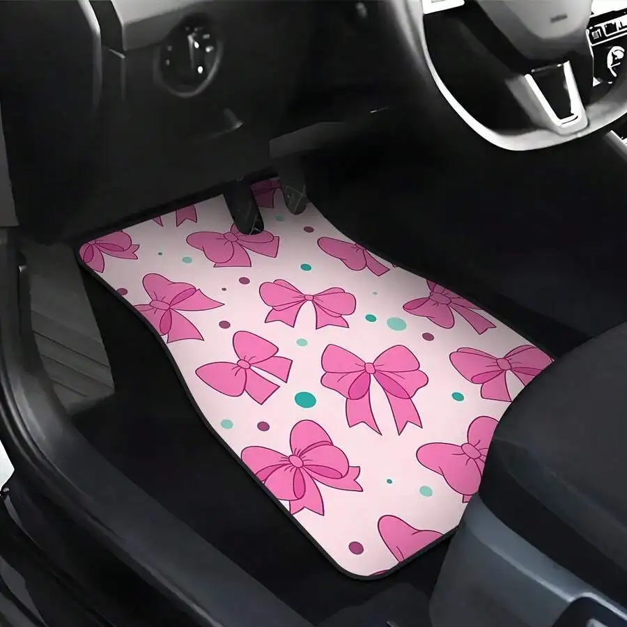 4pcs Car Floor Mats Set Pink Bow Print Polyester Universal Fit All Seasons Easy Clean
4pcs Car Floor Mats Set Pink Bow Print Polyester Universal Fit All Seasons Easy Clean