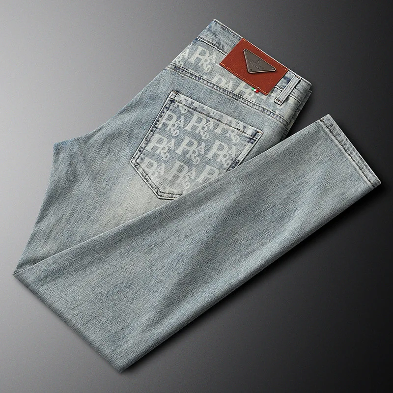 High end letter printed jeans for men, fashionable light luxury trend brand 2025 new slim fit small straight leg pants
High end letter printed jeans for men, fashionable light luxury trend brand 2025 new slim fit small straight leg pants