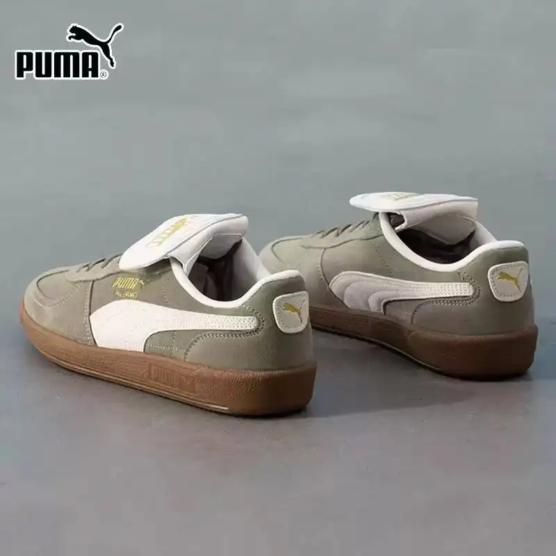 PUMA Olive Green Fold Tongue Suede Palermo Skate Sneakers, Gum Sole Retro Unisex Daily Casual Shoes 402350-02
PUMA Olive Green Fold Tongue Suede Palermo Skate Sneakers, Gum Sole Retro Unisex Daily Casual Shoes 402350-02
