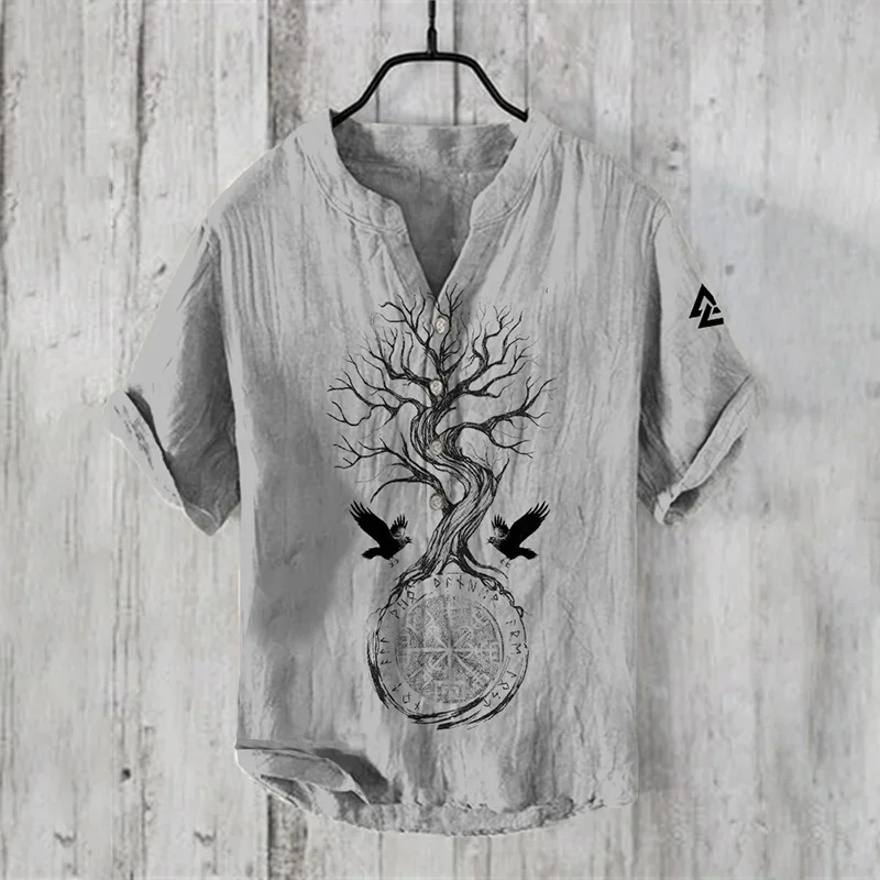 Men's retro Hawaiian art print wave series 3D digital print casual loose short sleeved three breasted shirt
Men's retro Hawaiian art print wave series 3D digital print casual loose short sleeved three breasted shirt