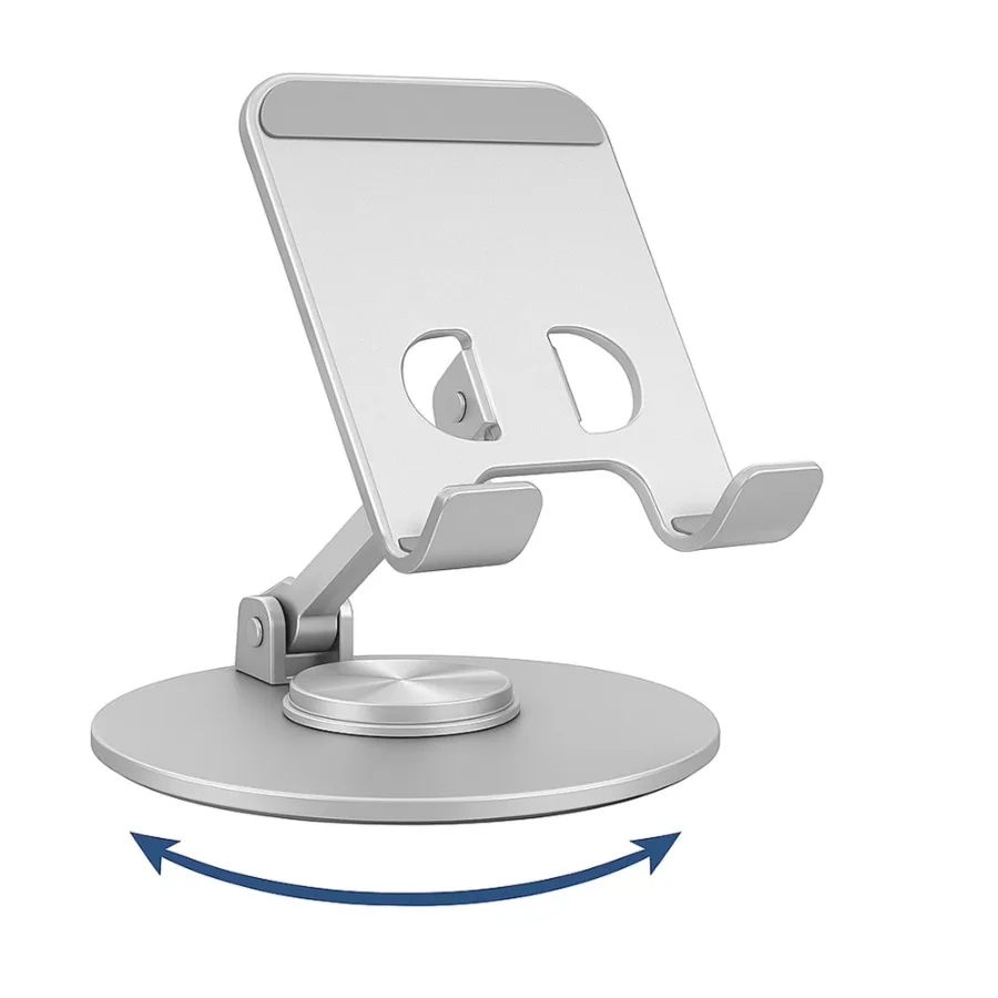 360° Swivel Phone Stand for Desk Adjustable Foldable Metal Cell Phone Holder with Rotating Base Portrait Landscape Viewing Comp
360° Swivel Phone Stand for Desk Adjustable Foldable Metal Cell Phone Holder with Rotating Base Portrait Landscape Viewing Comp