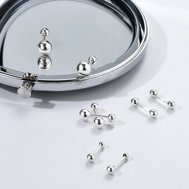 999 sterling silver screw earrings for unisex simple and classic silver beans modeling
999 sterling silver screw earrings for unisex simple and classic silver beans modeling