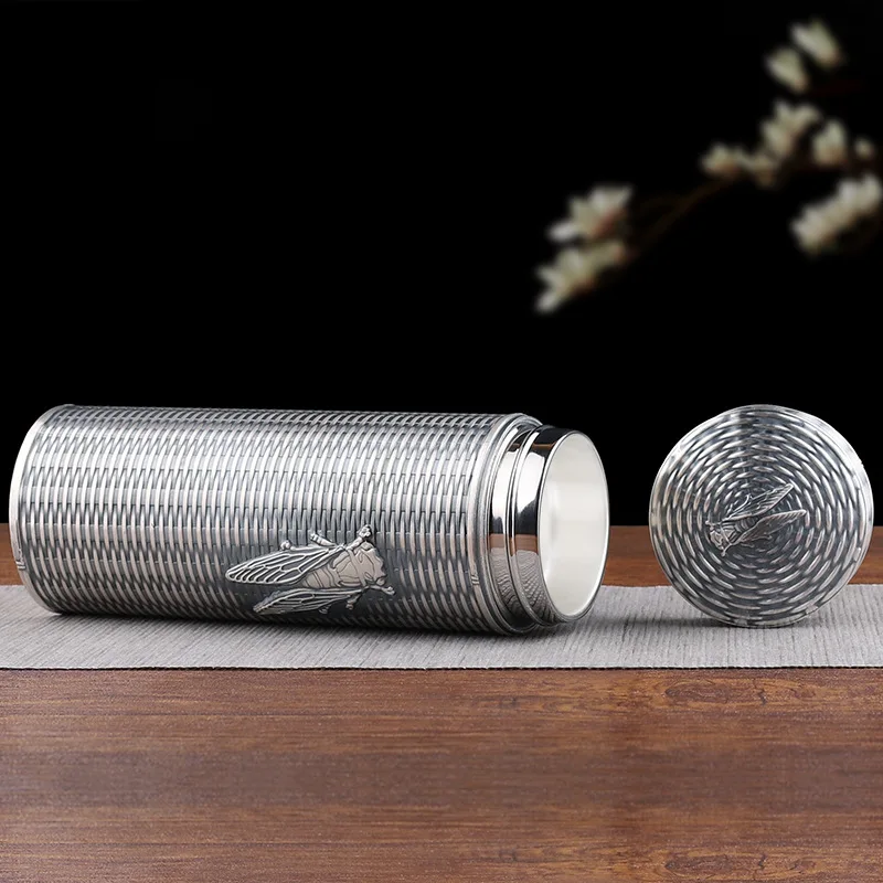 Handmade 999 Sterling Silver Cup, Auspicious Dragon, Baifu Pine Crane Plain Sailing Thermos Teacup Inner Tank Portable Water Mug
Handmade 999 Sterling Silver Cup, Auspicious Dragon, Baifu Pine Crane Plain Sailing Thermos Teacup Inner Tank Portable Water Mug