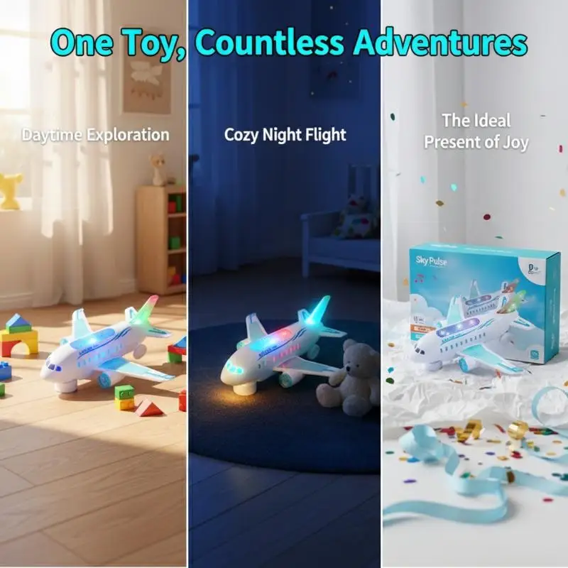Funny Electric Airplane Toy With LED Light And Sound Automatic Moving Airplane Model Toy Airplane Model For Birthday Kids
Funny Electric Airplane Toy With LED Light And Sound Automatic Moving Airplane Model Toy Airplane Model For Birthday Kids