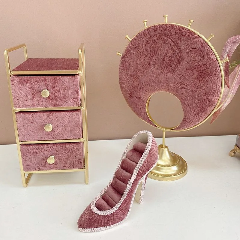 Modern Jewelry Box Creative Exquisite Ring Boxes Miniature Multipurpose Pendant Organizer Stand Jewelry Store Display Racks