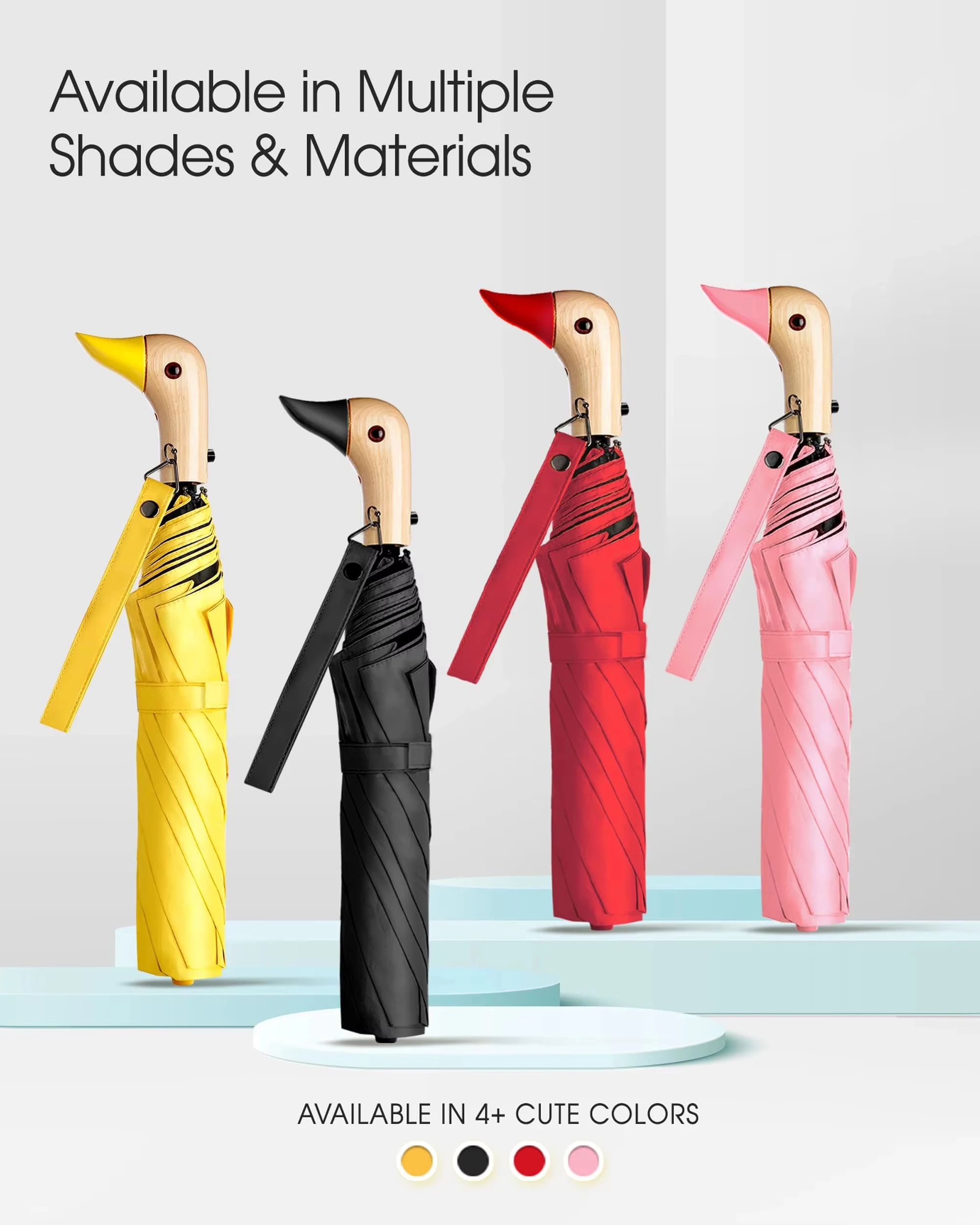 Duck Umbrella Cartoon Cute Black Glue Sunscreen Umbrella with Wooden Handle Little Yellow Duck Umbrella
Duck Umbrella Cartoon Cute Black Glue Sunscreen Umbrella with Wooden Handle Little Yellow Duck Umbrella