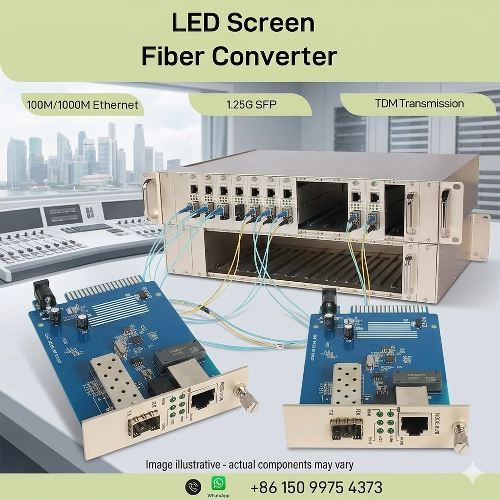 LED Video Wall Fiber Media Converter Card 1-Port Gigabit + 1.25G Fiber LC/SC 20km
LED Video Wall Fiber Media Converter Card 1-Port Gigabit + 1.25G Fiber LC/SC 20km