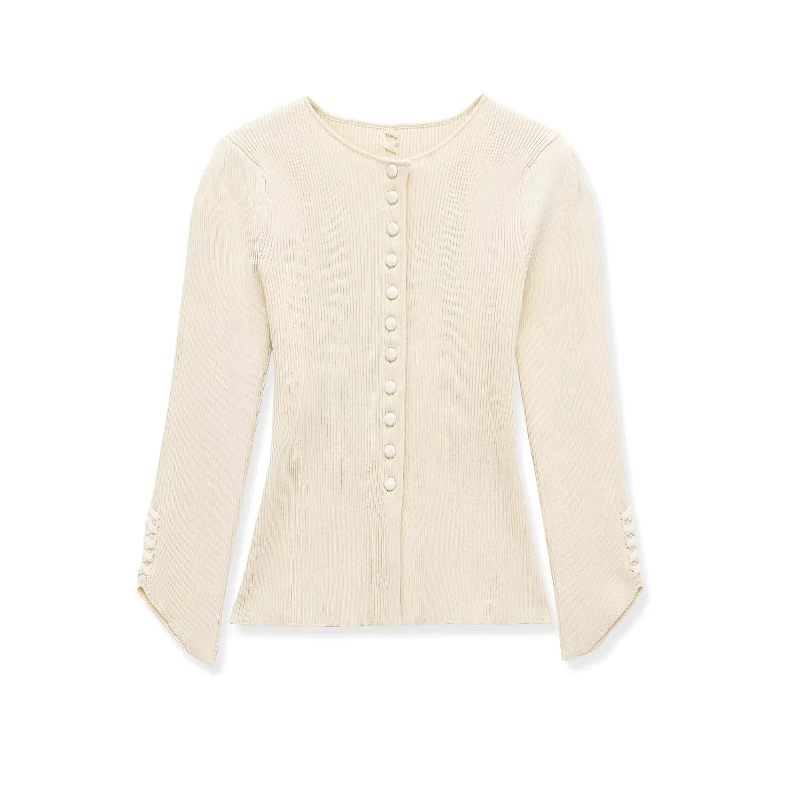 European and American 2026 new summer women's temperament slim round neck puff long sleeve solid color knitted jacket
European and American 2026 new summer women's temperament slim round neck puff long sleeve solid color knitted jacket