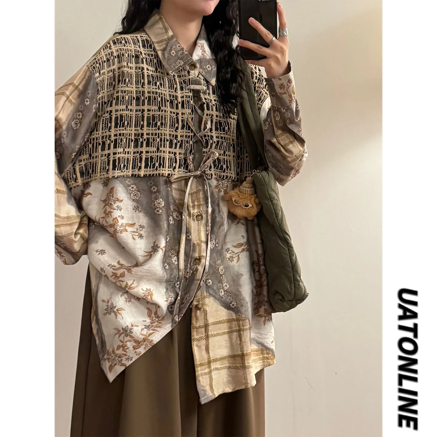 UATONLINE Осенне-зимний вязаный топ с цветочным принтом и пэчворком, имитация двухслойности, свободный крой, с воротником-стойкой
UATONLINE Осенне-зимний вязаный топ с цветочным принтом и пэчворком, имитация двухслойности, свободный крой, с воротником-стойкой