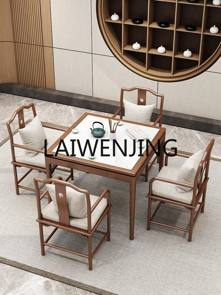 New Chinese Style Solid for Eight People Teahouse Square Stone Plate Dining Table Household Small Apartment
New Chinese Style Solid for Eight People Teahouse Square Stone Plate Dining Table Household Small Apartment