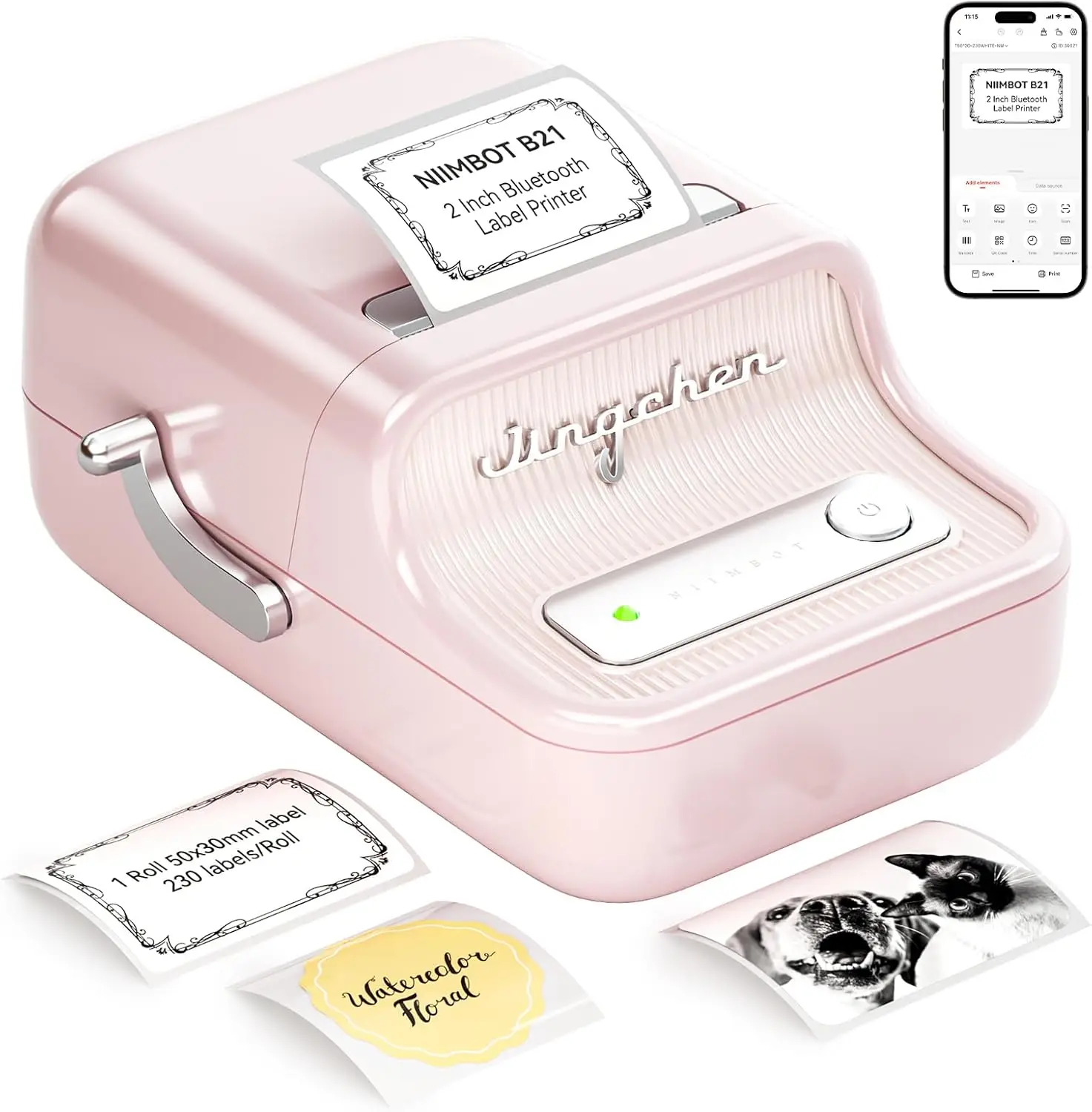 Bluetooth Label Printer, 2 Inch Portable Thermal Sticker Machine for Small Business, Jar, Logo, Clothing, Mailing, Candles & Jewelry, Gift (Pink)
Bluetooth Label Printer, 2 Inch Portable Thermal Sticker Machine for Small Business, Jar, Logo, Clothing, Mailing, Candles & Jewelry, Gift (Pink)